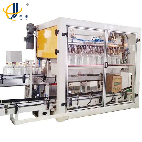 迅捷油桶自動(dòng)裝箱機(jī)做的這么不可思議!